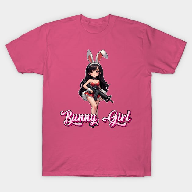Tactical Bunny Girl T-Shirt by Rawlifegraphic